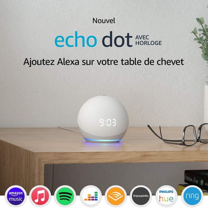 Echo Dot 5 Enceinte Connectée Bleu avec horloge et Alexa -15.000F